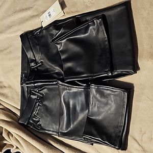 Black leather jeans